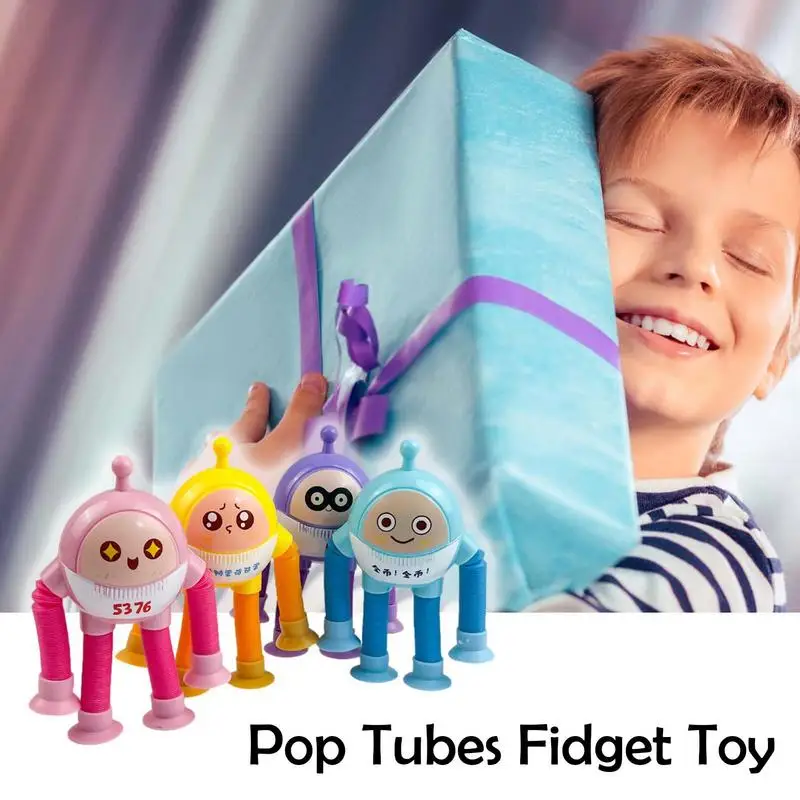 Pop Tubes Fidget Speelgoed Gloeiende Fidget Telescopische Buis Vorm Verandering Led Buis Interactieve Knipperende Buizen Stress Verlichting Sensorisch Speelgoed