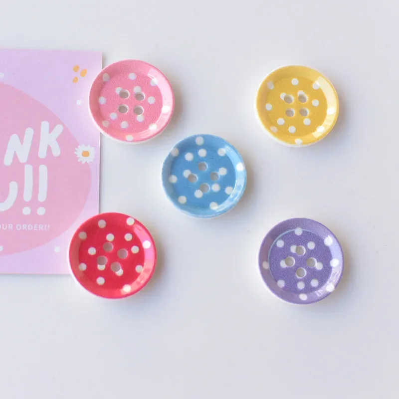 5pcs Polka Dot Button Jewelry Accessories Hair Accessories Mobile Phone Case Hole Shoes Clothing Accessories Wholesale Pj1656