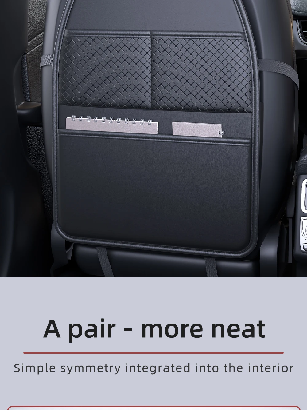 Neue Auto Sitz Schutz Abdeckung Auto Sitz Kick Proof Pad mit Taschen PU Auto Sitz Zurück Lagerung Tasche Multi-funktionale tablet Halter – Detail 7