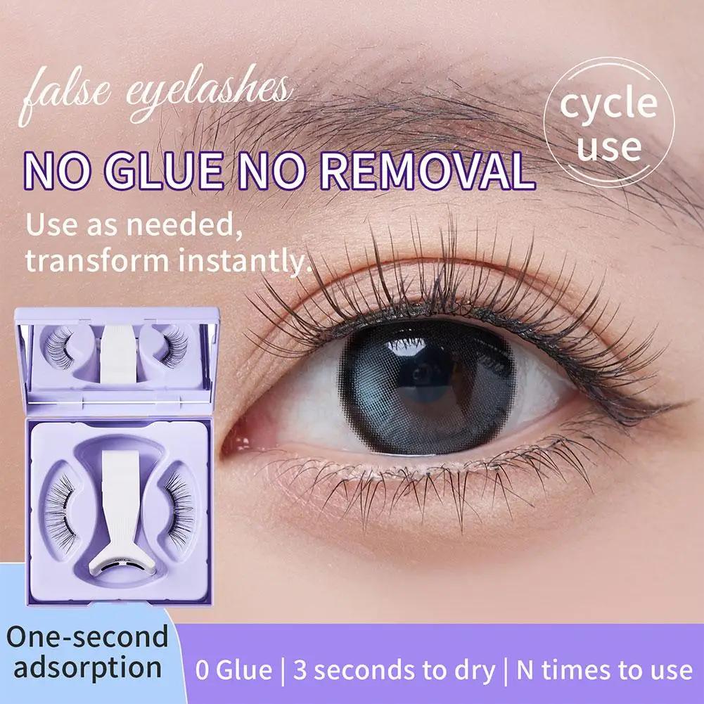 韓国アイドル風 マグネットつけまつげ 新しい小悪魔風 太め3Dまつげ ソフト 再利用可能 アプリケーター付き フェイクミンクメイク