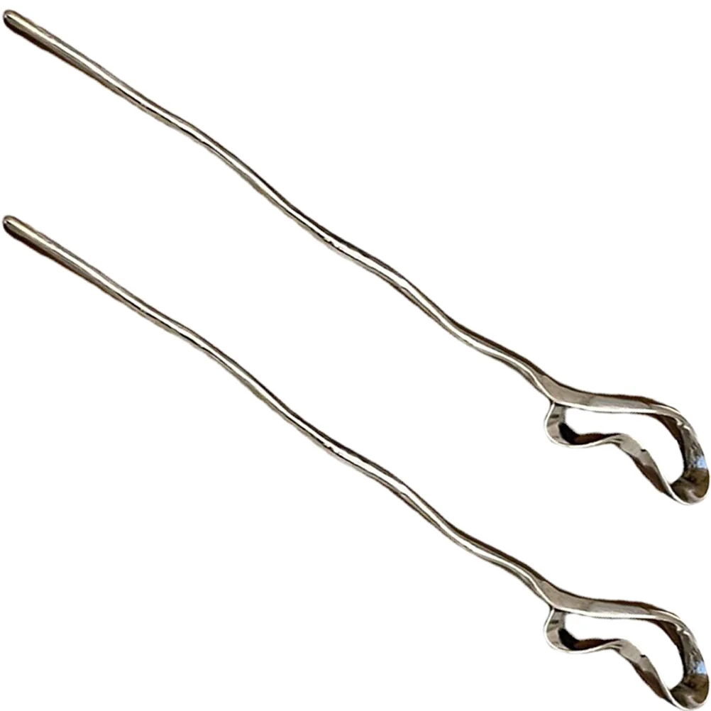 2 قطعة شوك الشعر المعدنية غير النظامية للنساء زينة الشعر الصينية تسريحات الشعر ذاتية الصنع هدية أنيقة دبوس الشعر المعدني دبوس الشعر غير النظامية