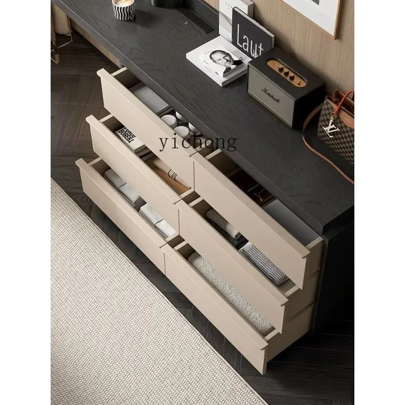Retro Style Stretch Desk Chest Dresser Combination Bedroom Study Dresser Locker