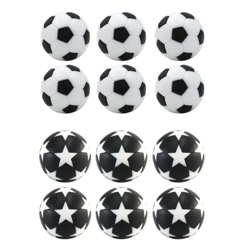 6pcs 32mm Table Soccer Mini Black and White Ball Foosball Fussball Football Dropshipping