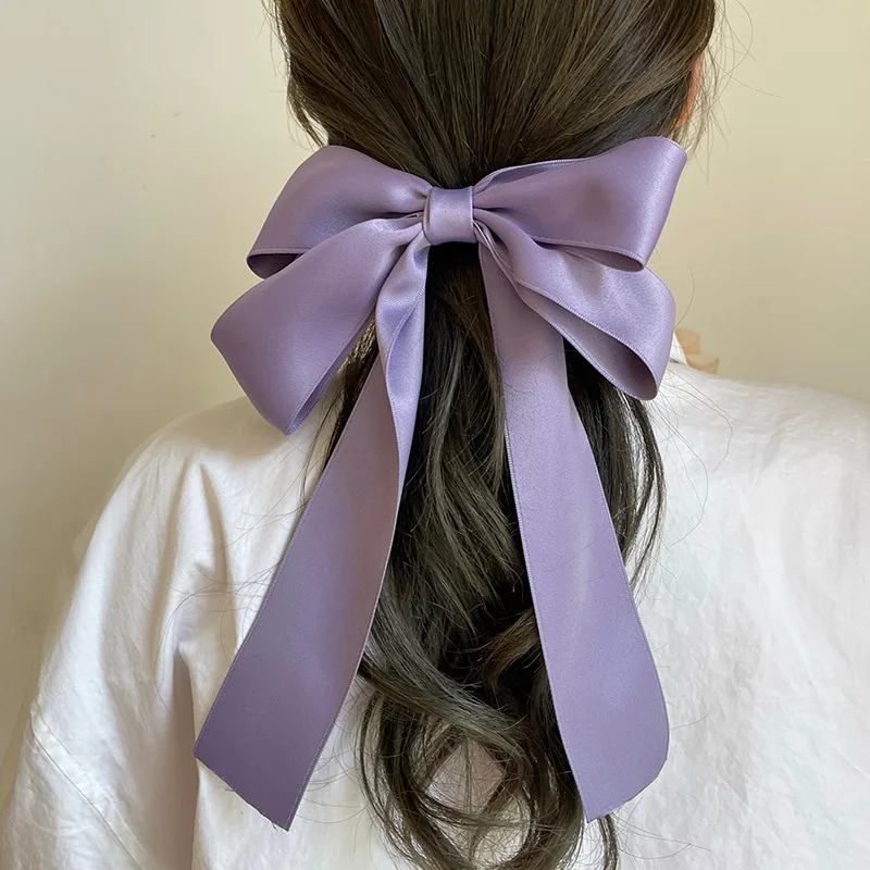 Lystrfac New Korean Fabric Big Ribbon Bow Hairpin for Women Girls Fashion Back Head Hair Clips Headdress Hair Accessories