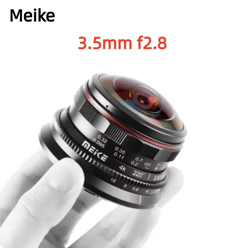 Meike 3,5 mm f2.8 lente ojo de pez de enfoque Manul gran angular para montura M4/3 MFT para cámaras Olympus Lumix GH5 GH6