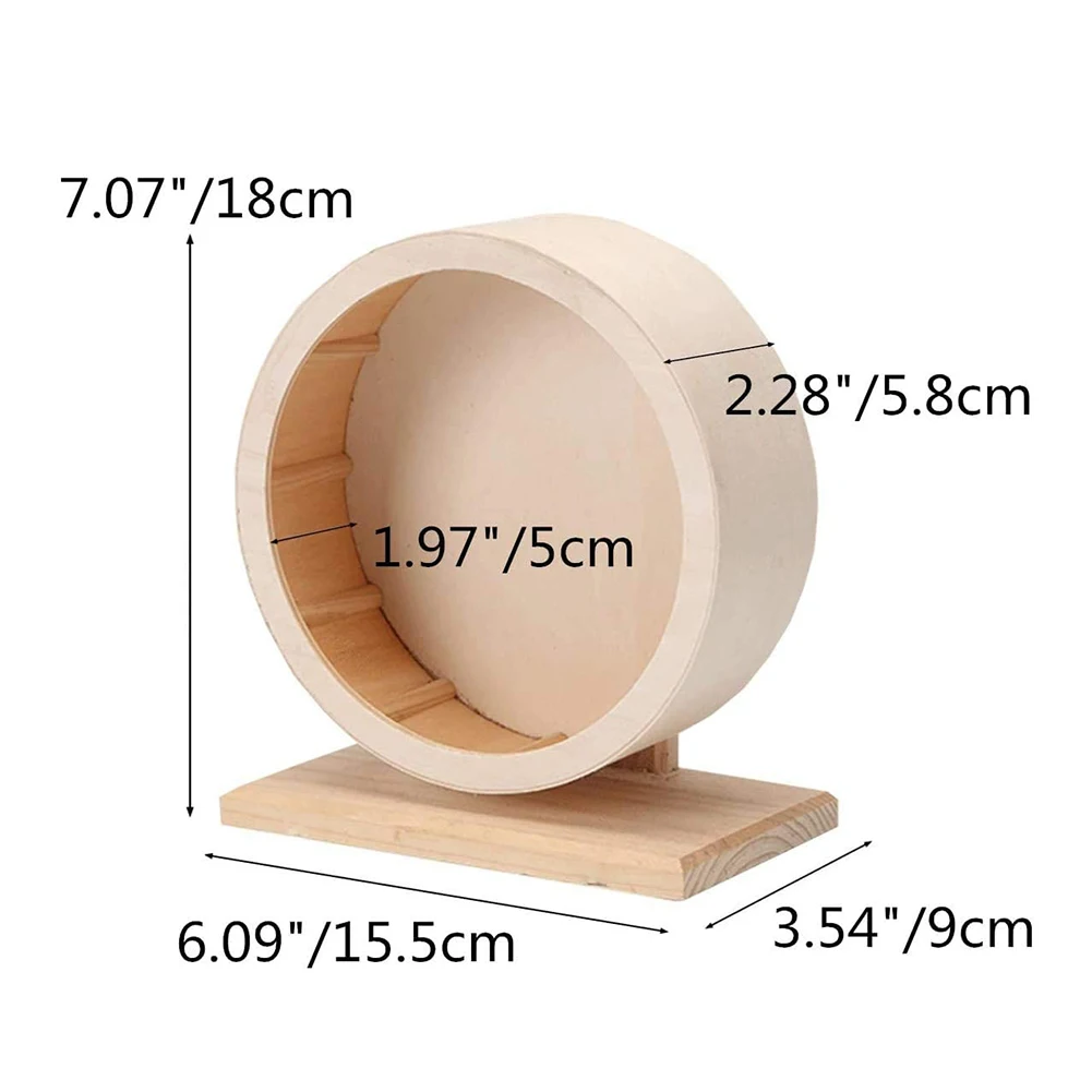 Natural Wood Hamster Wheel Running Toy Multipurpose Guinea Pig Rotatory Wheel Exercise Small Pet Sports Wheel for Hamster Mice