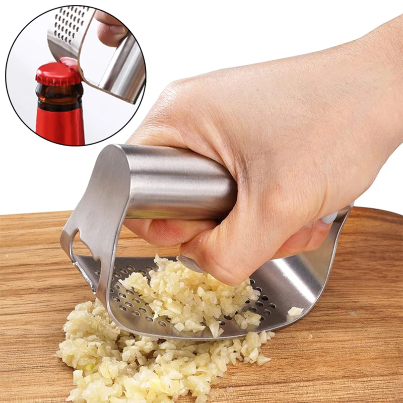 Stainless Steel Garlic Press Squeezer Manual Garlic Ginger Rocker Crusher Garlic Cutting Mince Tools Kitchen Gadgets