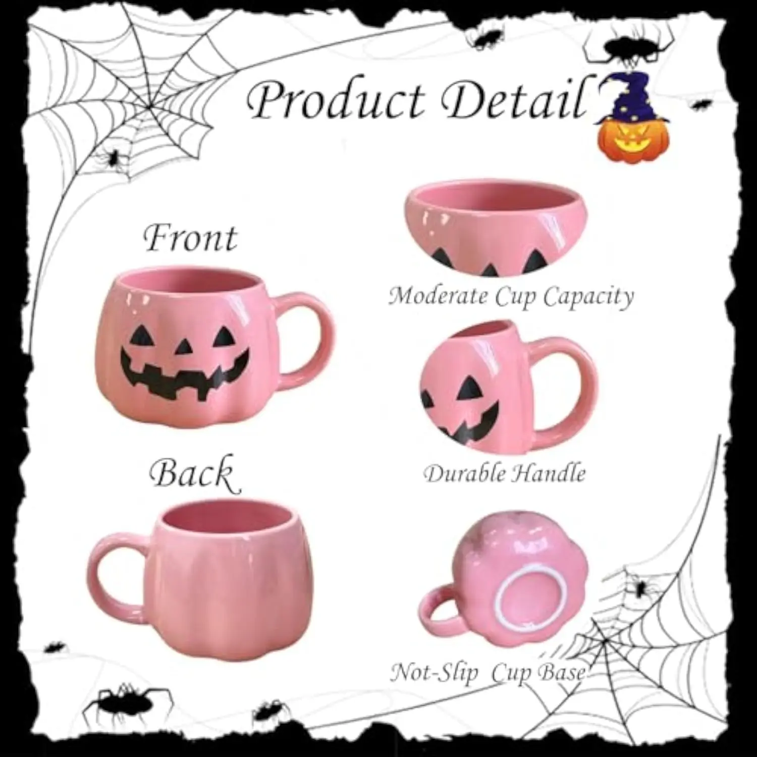 3D Hallowee Mug Cute Pumpkin Ceramic Themed Novelty Coffee Cup for Fall Spooky Decor Perfect Gift for Kids Adults Men Women