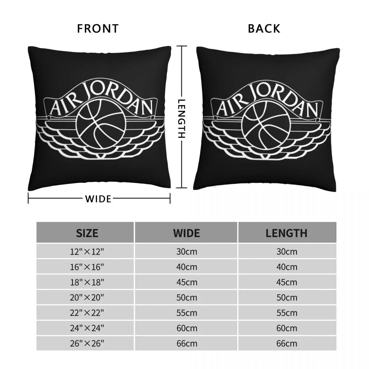 Sports Brand Air Square Pillowcase Polyester Pillow Cover Velvet Cushion Zip Decorative Comfort Throw Pillow For Home Bedroom