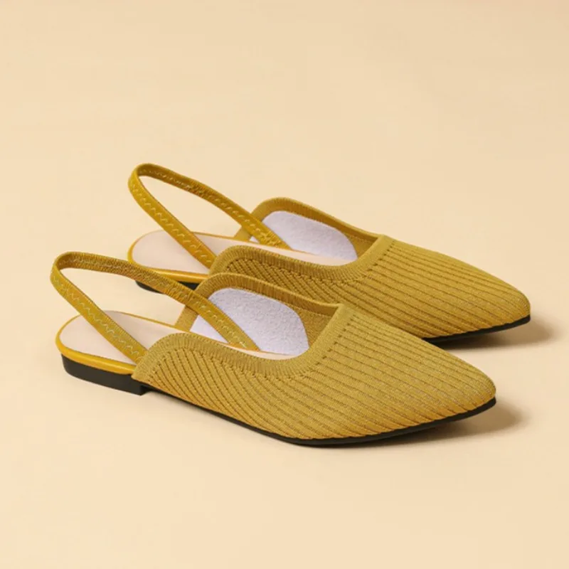 

New Retro Women's Shoes Exquisite Pointed Tip Flat Sandals for Woman Elegant French Casual Shoes Designer Shoes Sandalias Mujer