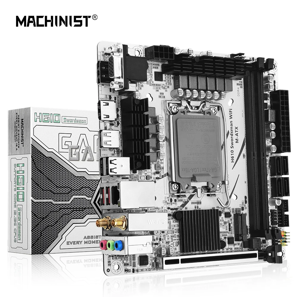 

MACHINIST H610 Motherboard LGA 1700 Support Intel Core i3/i5/i7/i9 12th 13th Processor DDR4 RAM Memory SSD M.2 Swordsman Wifi