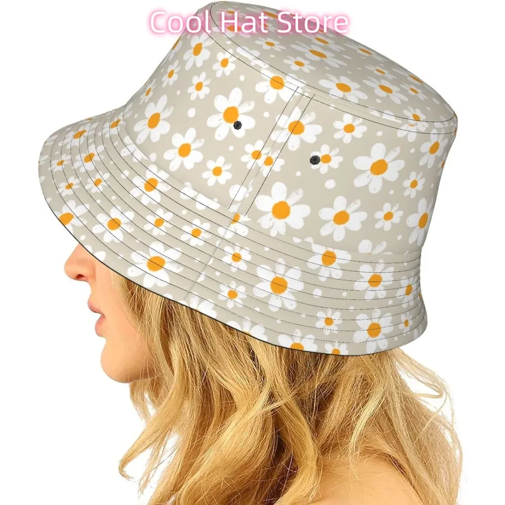 Daisies Bucket Hat Summer Fisherman Cap Travel Sun Hat for Women and Men