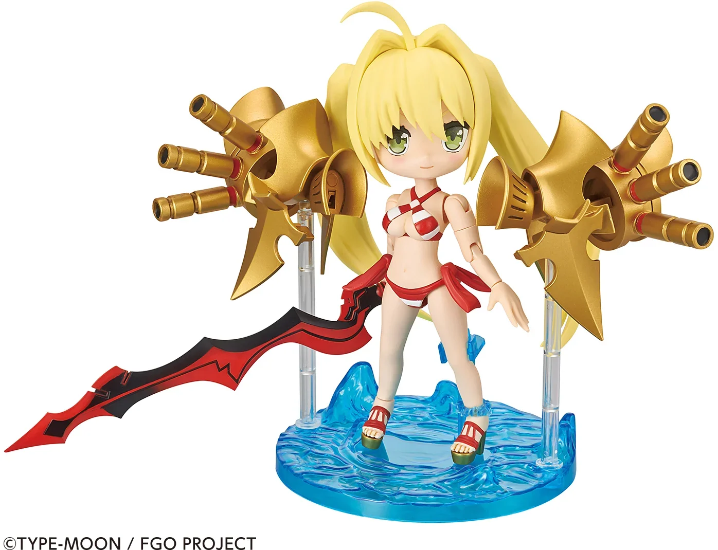 Bandai Original Fate/Grand Order Petitrits fgo Caster Nero Claudius Anime Action Figure Collection Plastic Model Kit Assembly