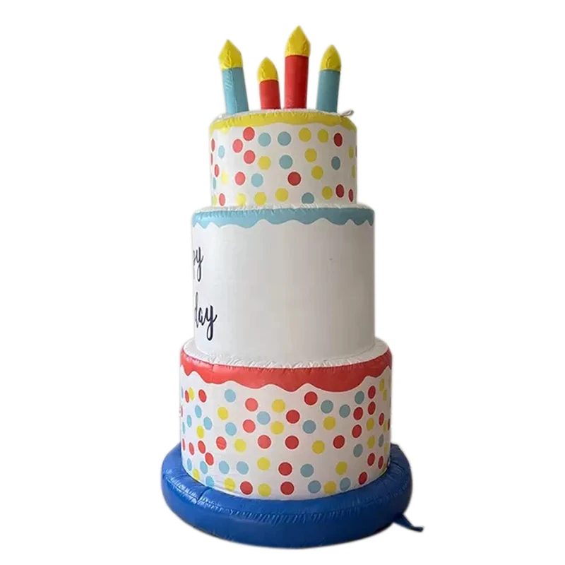 3m/10ft high Inflatable Birthday Cake Happy Birthday balloon decoration for Party decoration Advertising events