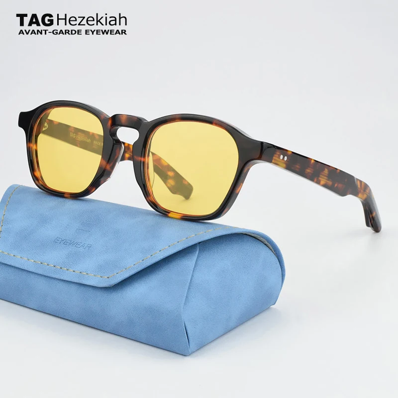 ヴィンテージ偏光サングラス男性-jmm034-レトロスクエアドライビングサングラスファッションアセテートライトカラーレンズサングラス女性