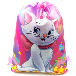 12 pz/lotto Marie Cat tema Mochila tessuti Non tessuti coulisse festa di compleanno bambini ragazze bomboniere regali borse decorazioni zaino