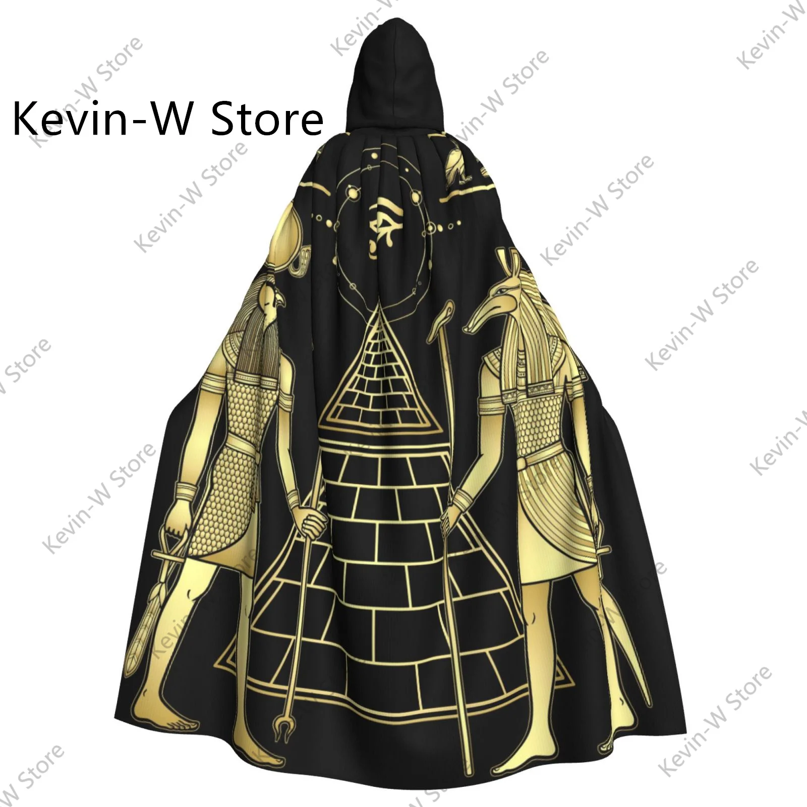 Unisex Adult Egyptian God Ra And Seth Cloak with Hood Long Witch Costume Cosplay