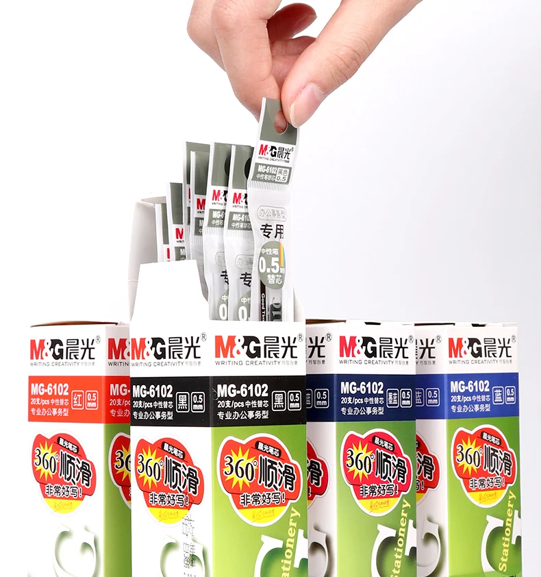 

M&G Stick Gel Pen Refill Black 0.5mm Black Blue Red Three Different Colors Back To School Hot Selling Stick Gel Pen Refill