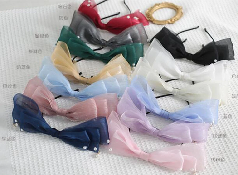 Ikat Kepala Mutiara Pita Mutiara Manis Aksesori Rambut Wanita Hiasan Kepala Lolita