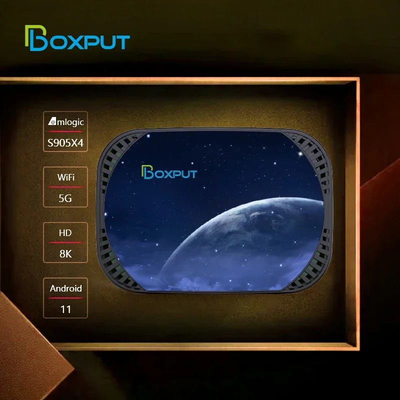 Boxput-音声アシスタント付きAndroid11 TVボックス,amlogic s905x4,デュアルWifi,av1,100m,4Kメディアプレーヤー,hk1rbox x4 x4sをサポート
