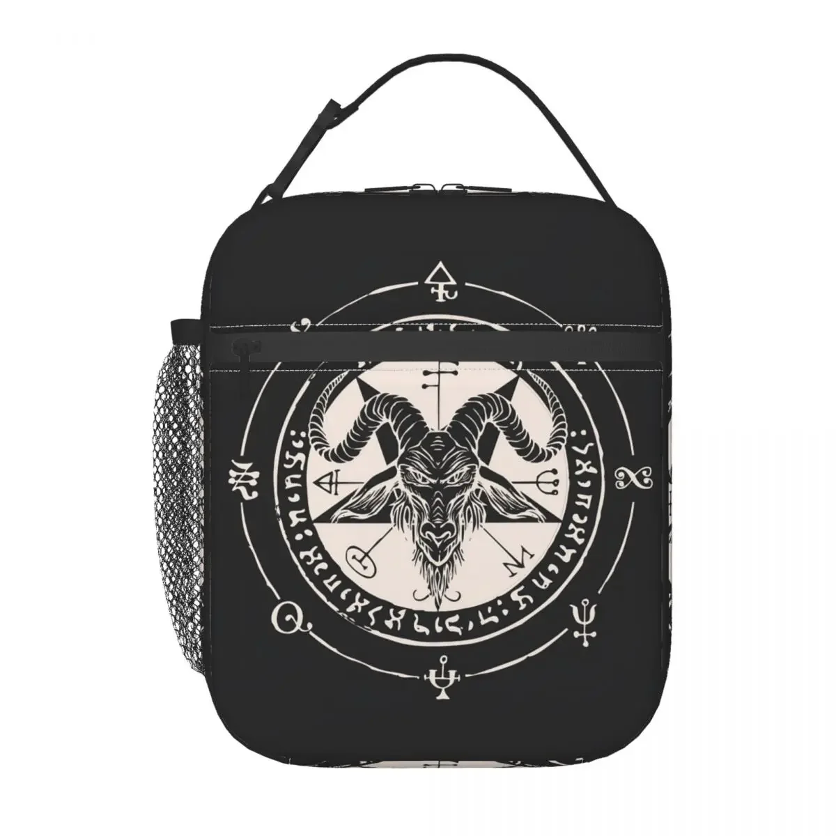 Baphomet Satan Devil Insulated Lunch Bag Occult Magic Demon Goat Food Container Reusable Thermal Cooler Lunch Boxes For Travel