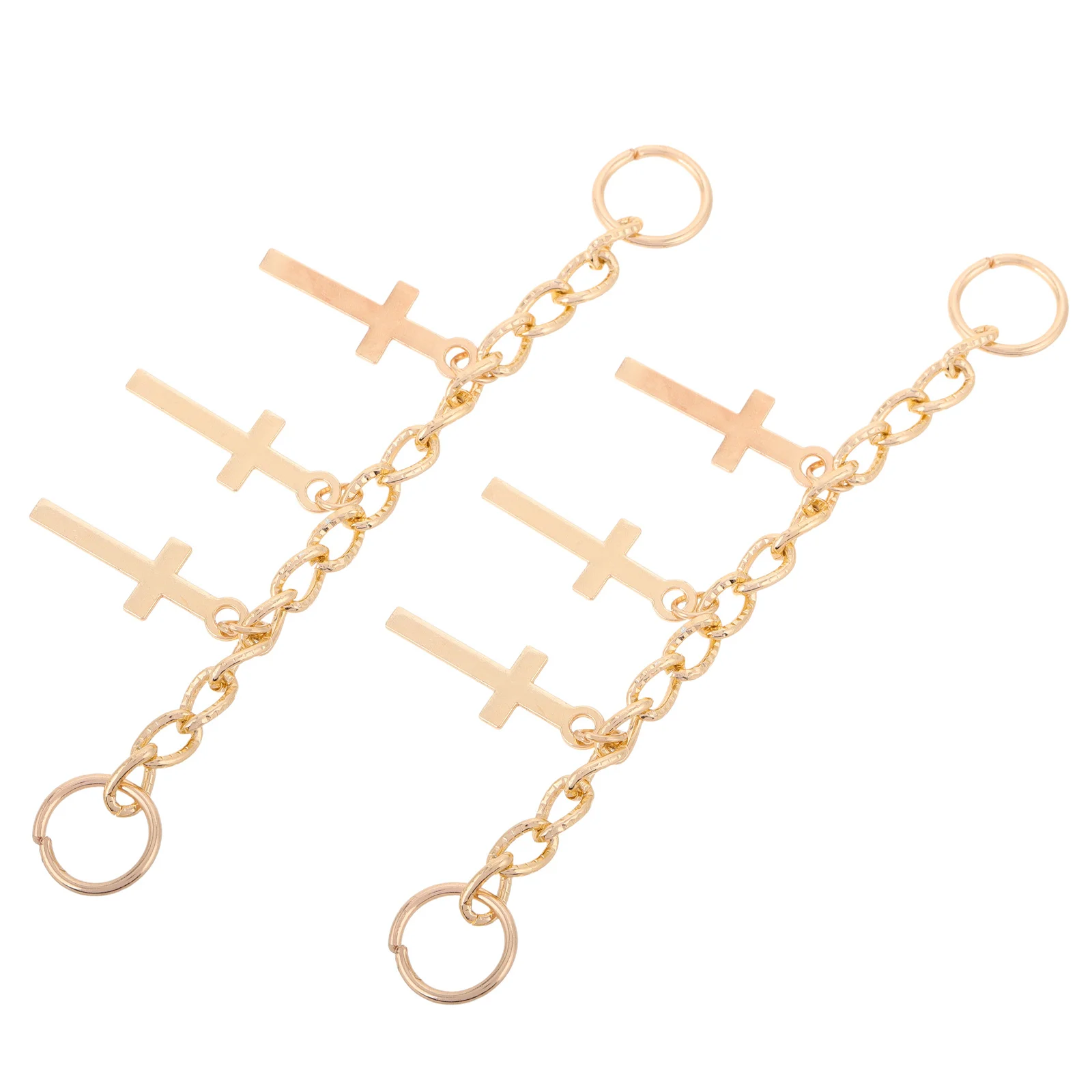 1 زوج سلاسل الأحذية الرياضية مزدوجة مفتوحة خواتم سلسلة قصيرة DIY بها بنفسك الملابس أكياس اكسسوارات حذاء رياضة مجوهرات سحر