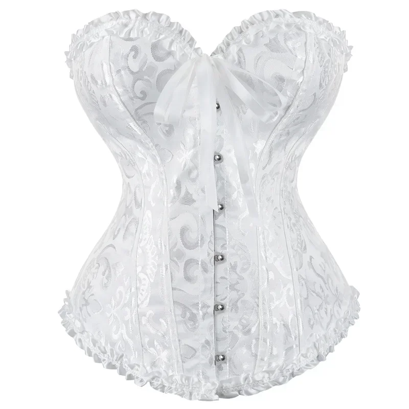 

Women Vintage Overbust Corset Tops Gothic Victorian Lace-up Boned Bustier Shapewear Slimming Waist Shaping Korset