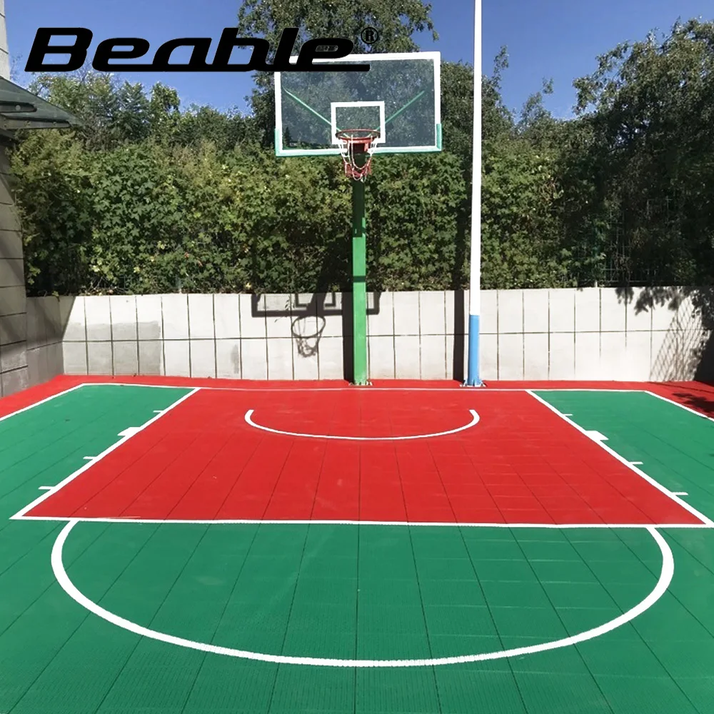 Beable piso esportivo multiuso portátil de material PP de alta qualidade para basquete, tênis, quadra de vôlei com logotipo de linhas