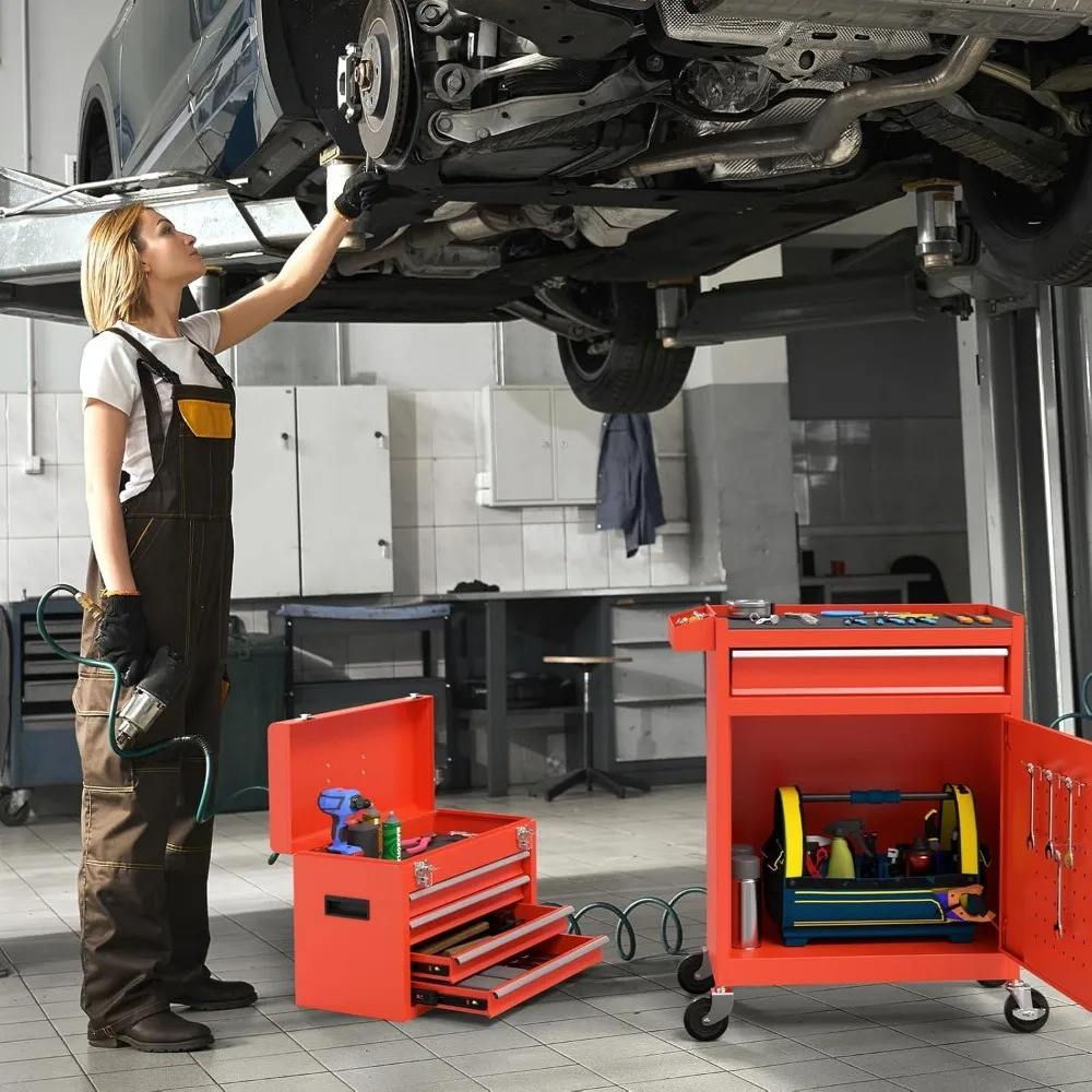 整備士用ローリングツールチェスト（車輪付き、大容量引き出し、頑丈な構造、収納ソリューション）