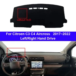 Auto Car Dashboard Cover Dash Mat Carpet Cape For Citroen C3 C4 Aircross 2017~2022 LHD RHD Console Protector Sun-Shade