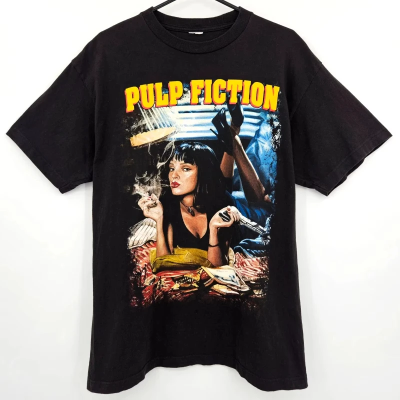 summer-new-men's-and-women's-retro-fashion-cotton-top-pulp-fiction-quentin-tarantino-uma-thurman-movie-men's-t-shirt