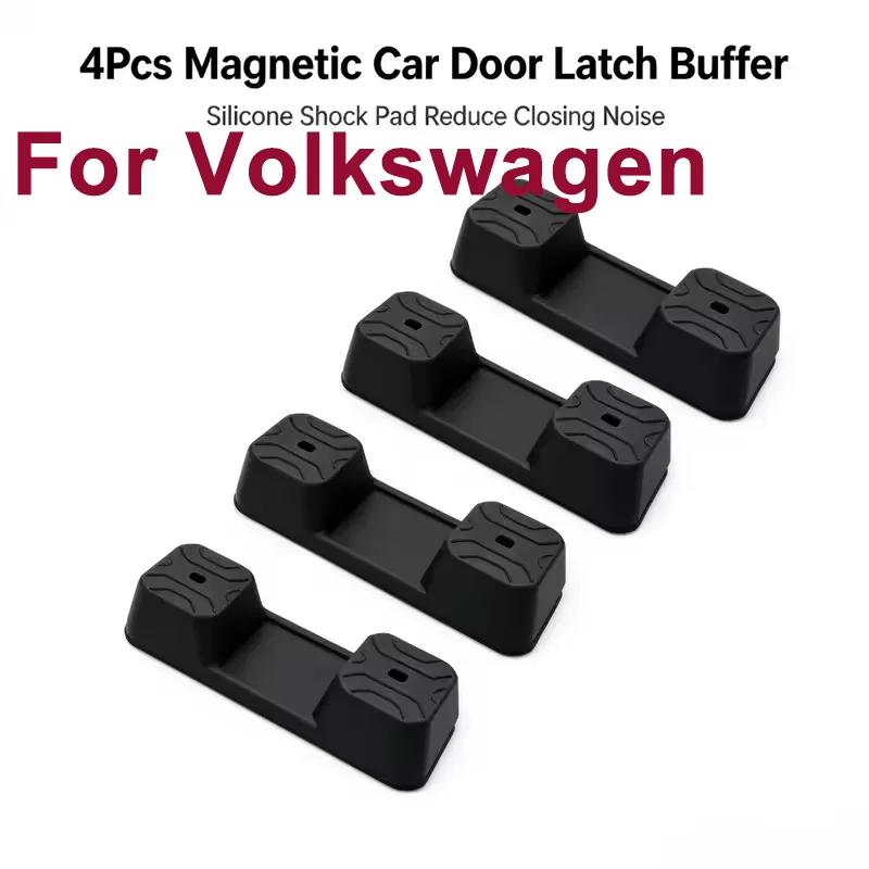 4Pcs Magnetic Silicone Car Door Latch Buffer Shock Pad For VW GTI Polo Golf Passat Tiguan Arteon Touareg Taigo Caddy Jetta