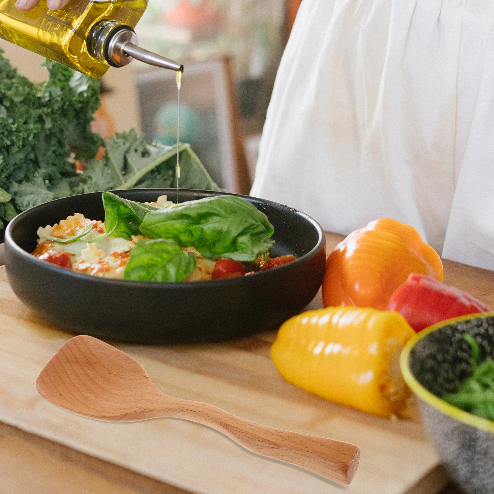 

Elegant Wooden Rice Paddle Non-Stick Bamboo Spoon Kitchen Utensil for Serving Cooking Stirring Mixing Flipping Versatile