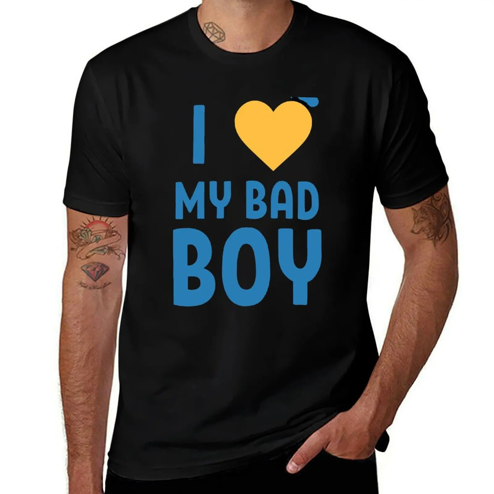 

I <3 My Bad Boy T-Shirt man t shirt summer man t shirts high quality luxury brand T-Shirt