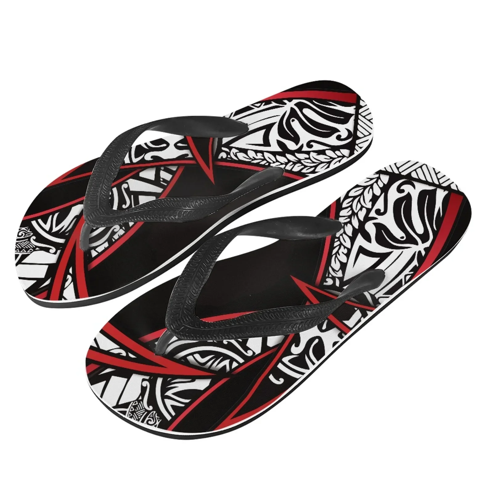 Polynesian Tribal Hawaiian Totem Tattoo Hawaii Prints Men\'s Slippers Summer Beach Shoes Non-slip Sport Flip Flops Comfort Casual