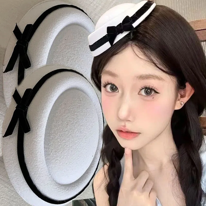 

Elegant Bow British Top Hat Hair Clip Retro Water Diamond Decorative Headwear for Women's Daily Date Dressing Hair Accessories