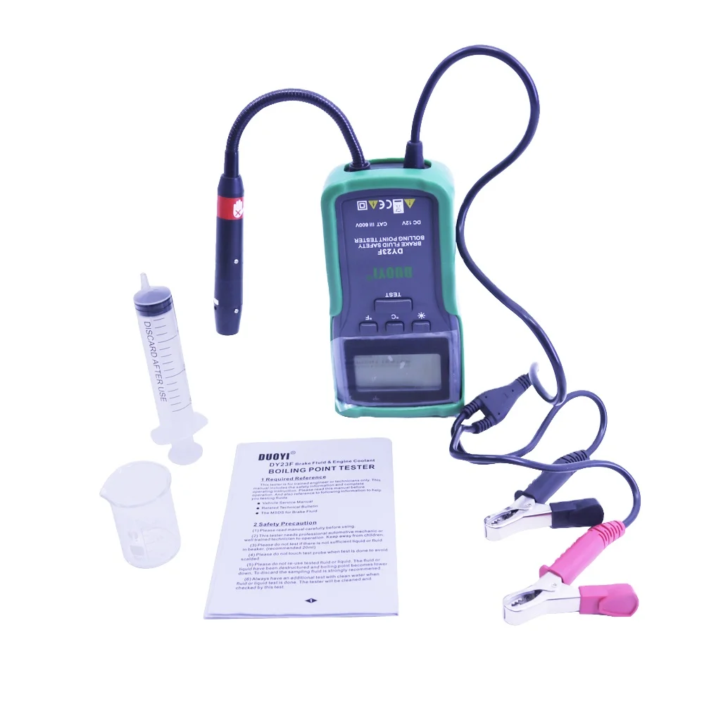 DY23F Digital Brake Fluid Boiling Point Tester Diagnostic Instruments for All Cars 12V DC Ranges 100~320C
