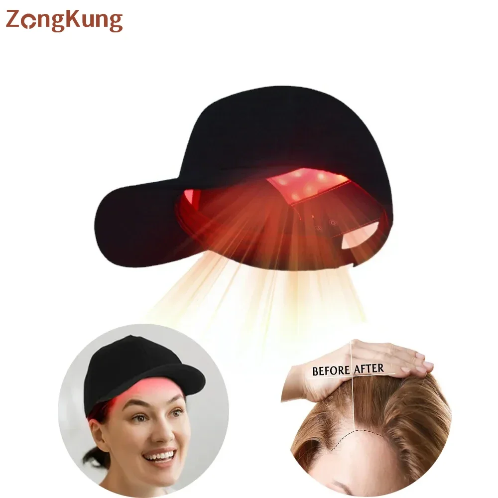 

ZONGKUNG LED Red Light Therapy for Hair Growth Cap USB Rechargeable Function Infrared Light Therapy to Prevent Hair Loss