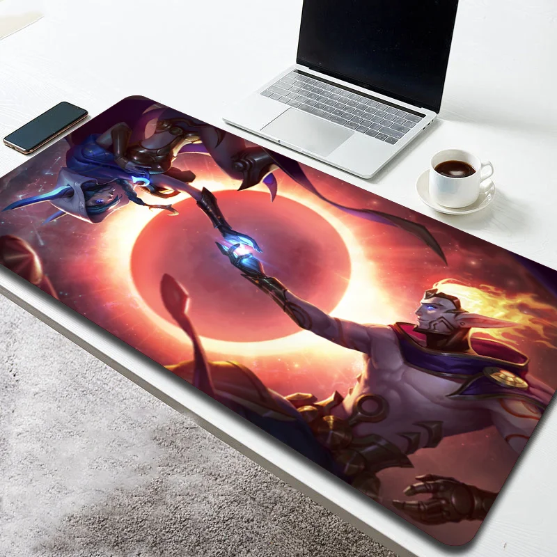 

League of Legends Xayah & Rakan Comic Mouse Pad Laptop Play Mat Gaming Accessories Kawaii Desk Mat XXL Gamer PC Anime Mousepad