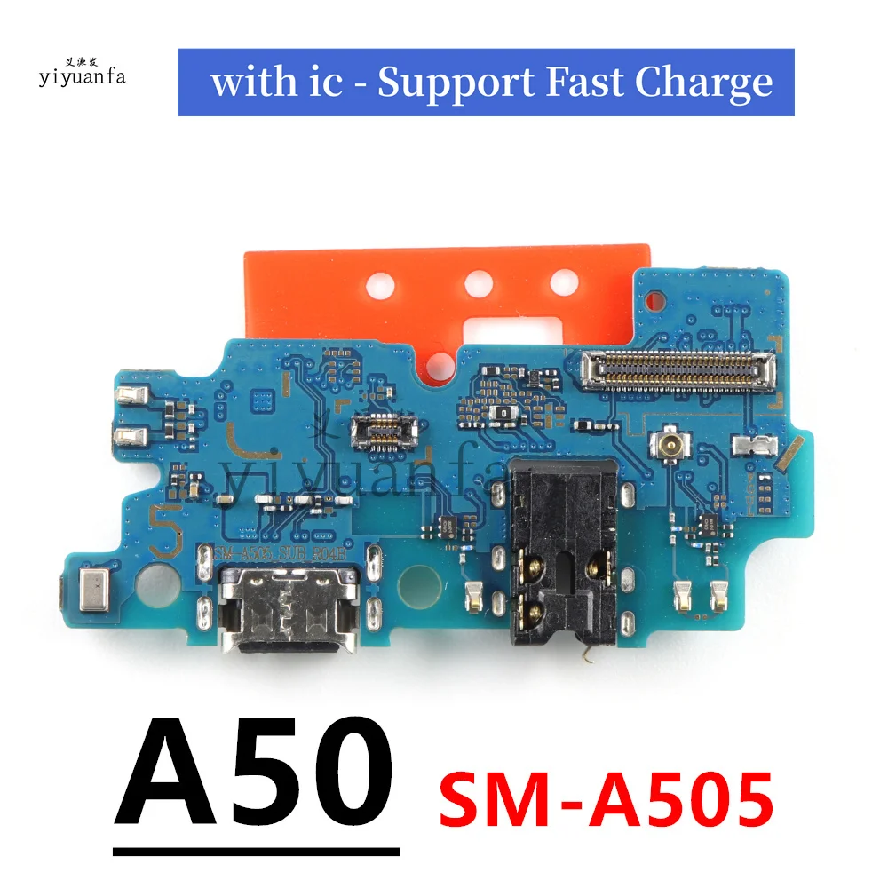 For Samsung Galaxy A50 A505F SM-A505FN/DS USB Micro Charger Charging Port Dock Connector Microphone Main Board Flex Cable