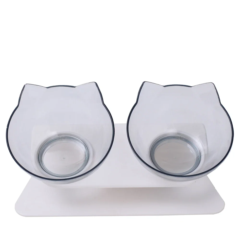 

2024Top Seller Tilted Pet Cat Bowl Feeders Pets Cat Shape Plastic Bowl Cat Food Bowl