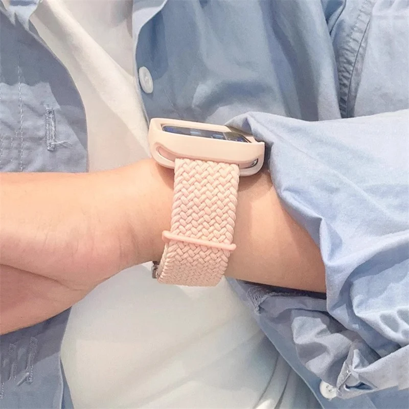 Двухцветный нейлоновый ремешок Y2k + фотоэлемент ремешка для Apple Watch Band 49 мм 40 44 45 мм 41 мм 38 42 мм, эластичный нейлоновый ремешок для iWatch серии 9 SE 7 8