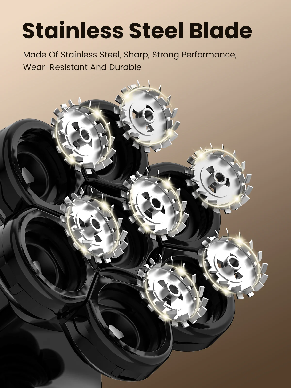 Sejoy 7D Bald Head Shaver 6-In-1 Multifunction Cordless Electric Clipper Men Trimmer with Stainless Steel Blades