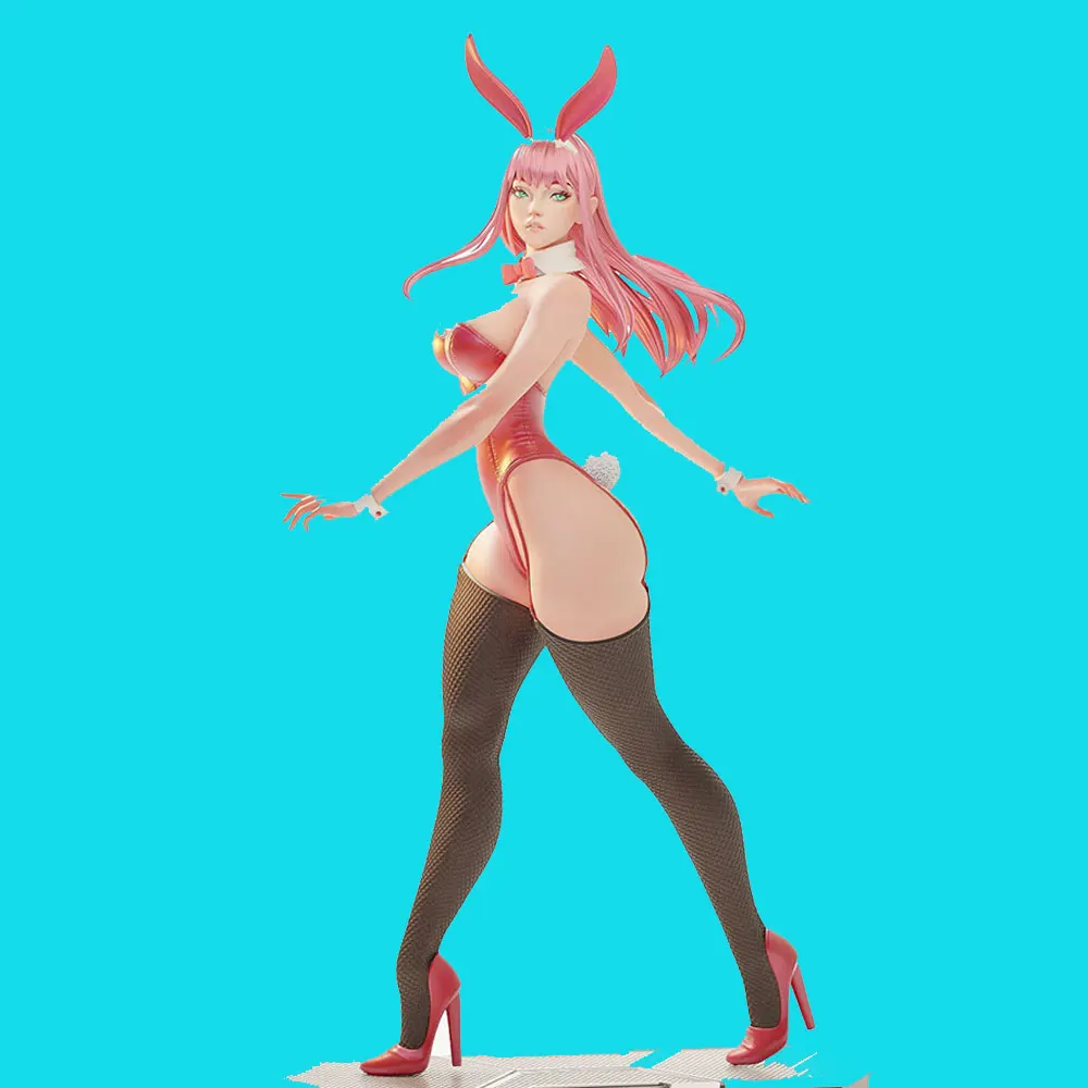1/14 Long-Eared Sexy Bunny Girl Miniature Resin Statue 75mm Handmade Model Kit, 3D Printed Resin Toy Kit Gk Unpainted Figure DIY Unassembled Statue Anime Doll Model Collection Sexy Girl Suitable for Role-Playing Games and Collecting Miniature Female Character Decoration - Detailed Poses and Sculptures