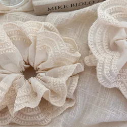 Double Layer Lace Ribbon Hair Ties French Romantic Hollow Large Intestine Ring Hair Ornaments Lolita Style Ties For Women