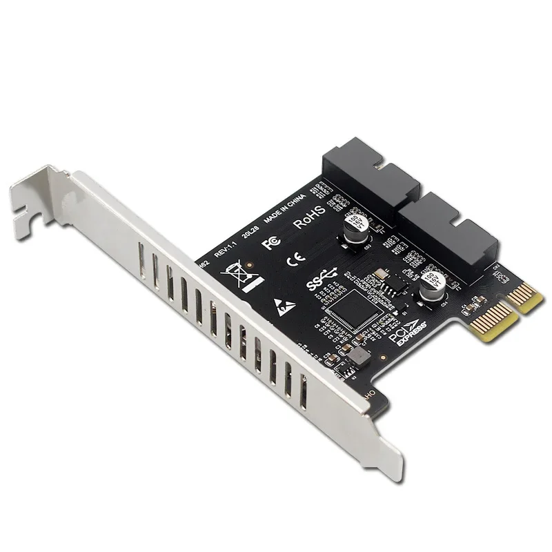 USB3 PCI Express Adapter PCI E To USB 3.0 Dual 19/20pin Converter Controller PCIe X1 USB Extended USB3.0 PCI-e Expansion Card