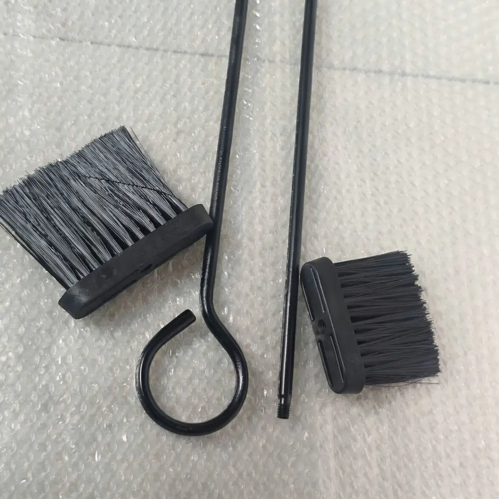 Practical Fireplace Cleaning Brush Tool Iron Handle With Replaceable Bristles Chimney Sweep Dust Removal For Home Stoves