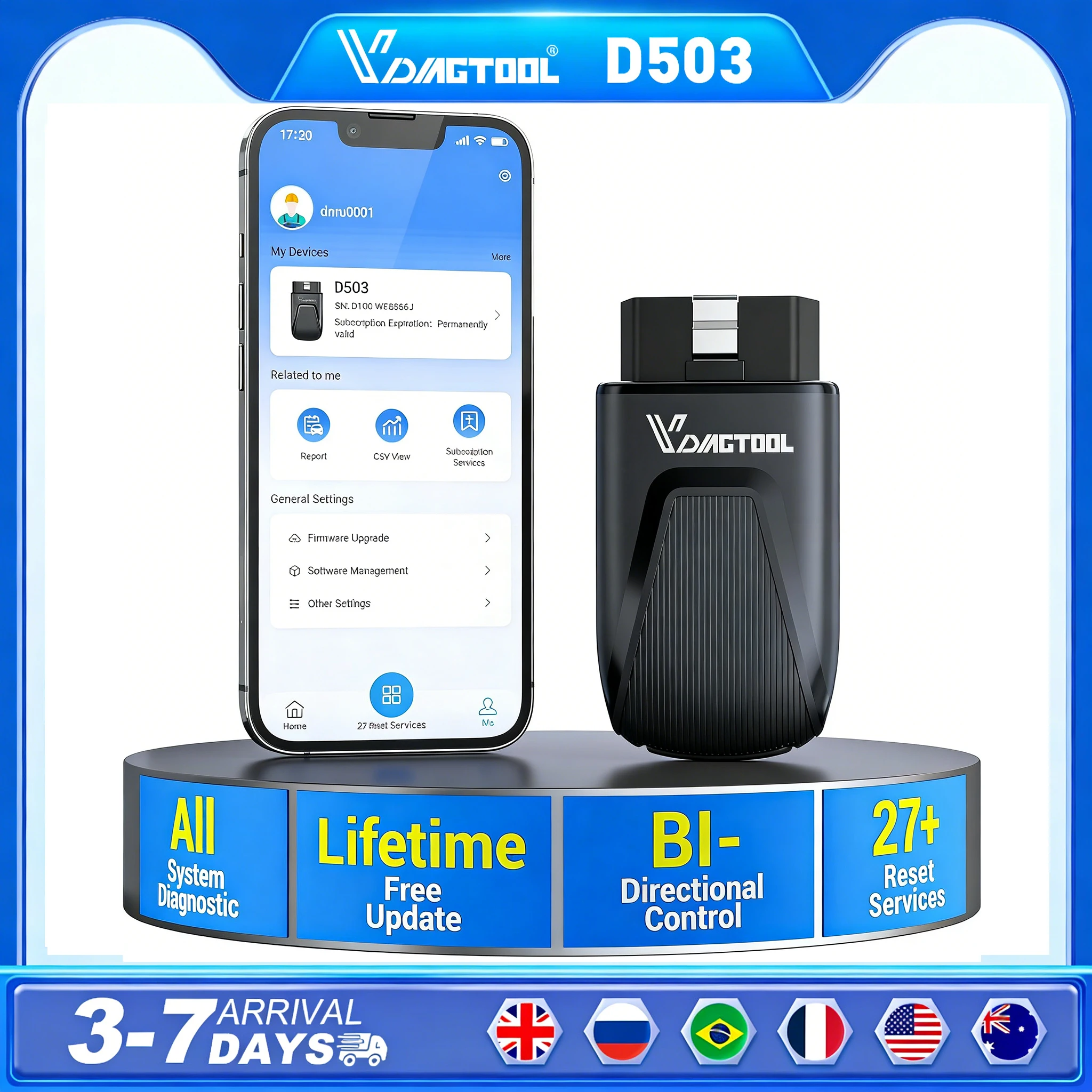 

Диагностический сканер VDIAGTOOL D503 для BMW/Mini/Rolls-Royce OBD2 с программированием J2534, 27+ функций сброса, активные тесты, пожизненные бесплатные обновления