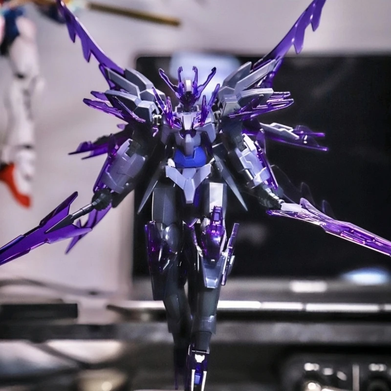 JMS HG 1/144 GN-10000 Transient Glacier Dark Matter Transparent Purple Assembled Model Joint Mobile Mech Warrior Figure Toy Gift