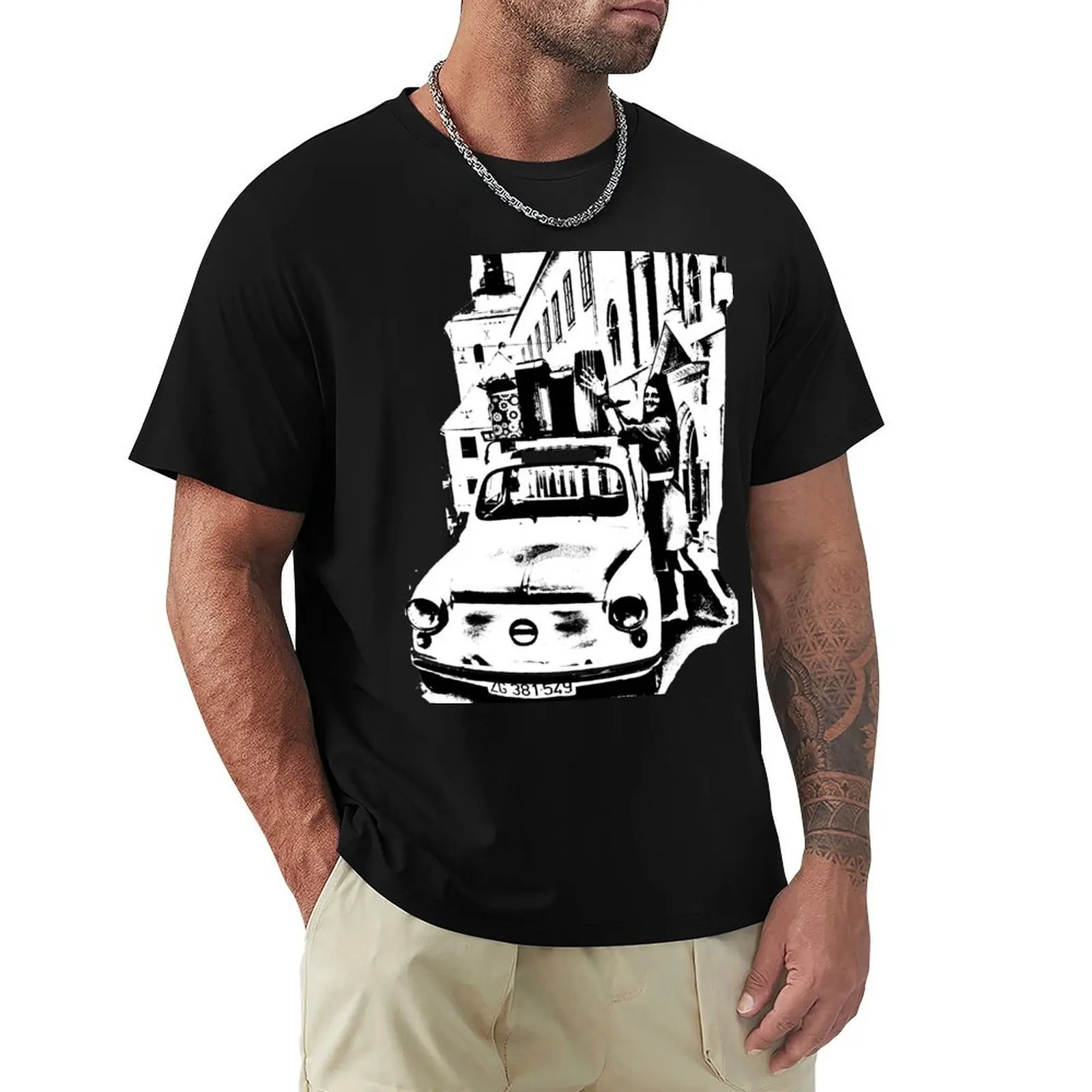 It's Summer Time - Back to the 80's - Yugoslavian Girl and Fi?o Zastava 750 T-Shirt t shirt men 100% cotton luxury brand T-Shirt